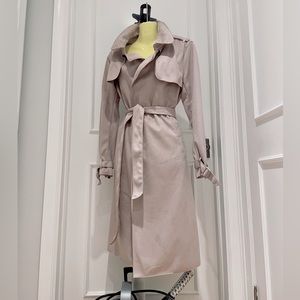 NWOT : Suede Long Spring Jacket - Pastel Pink